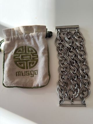 Pulsera trenzada Musgo plata