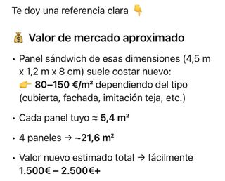 Paneles Sándwich Lumon 4 ud (450x120x8) 700€ todas