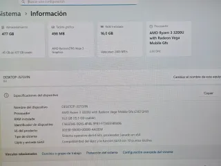 Portátil AMD Ryzen 3 16GB RAM 512GB SSD