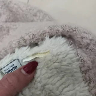 Sciarpa collo anello pelliccia sintetica beige/ros