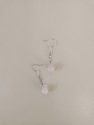 Pendientes plata cuarzo rosa