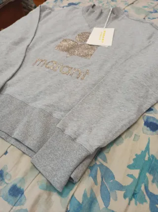 Sudadera Isabel Marant gris logo brillante