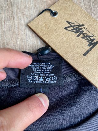 Sudadera Stussy Basic Thermal Gris