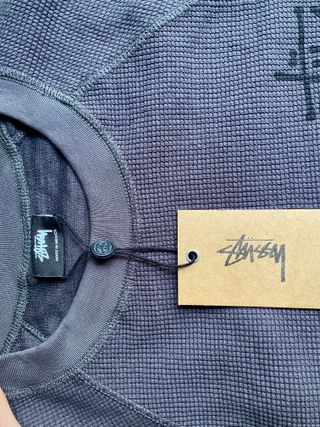 Sudadera Stussy Basic Thermal Gris