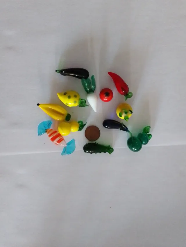 Mini Frutas y Verduras de Cristal murano