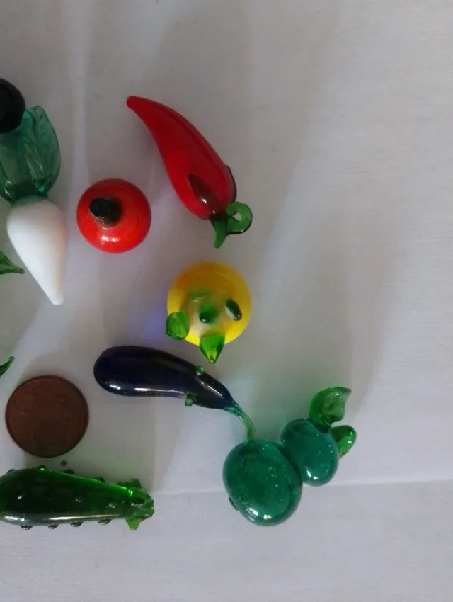 Mini Frutas y Verduras de Cristal murano
