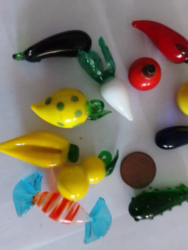 Mini Frutas y Verduras de Cristal murano