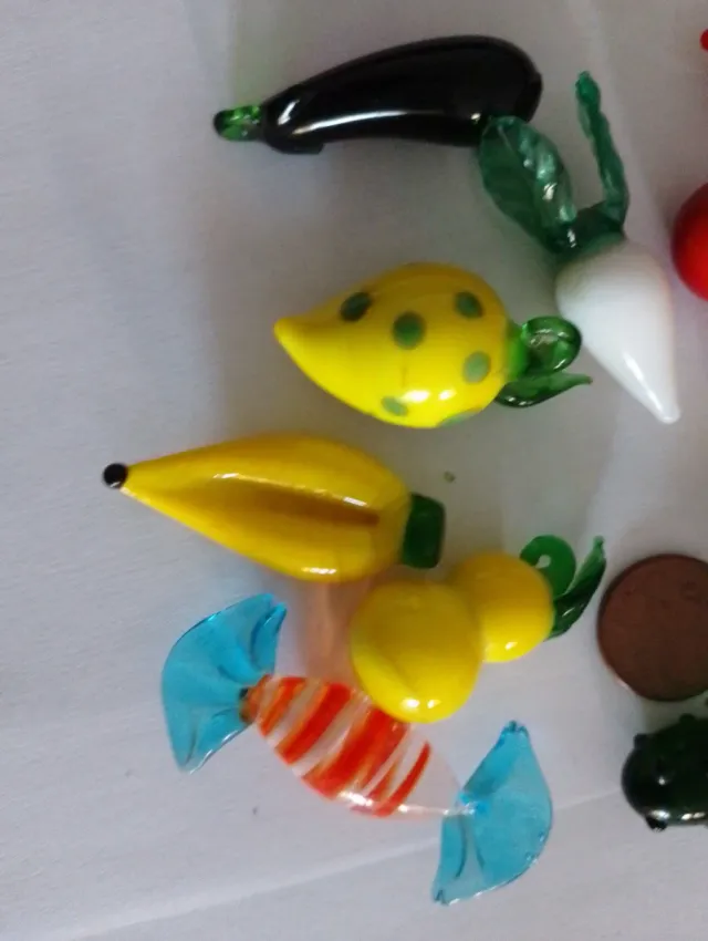Mini Frutas y Verduras de Cristal murano