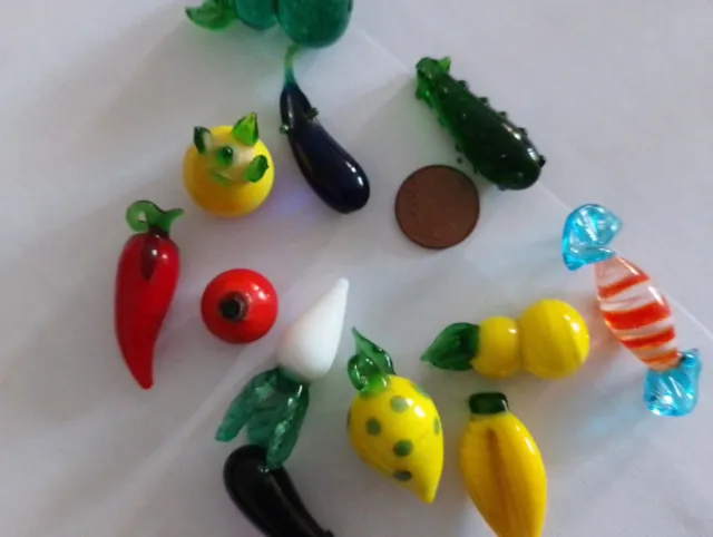 Mini Frutas y Verduras de Cristal murano