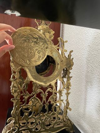 Reloj y candelabro bronce antiguo