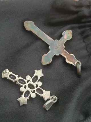 Colgante Cruz Plata Amatista