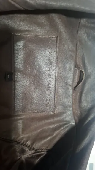 Chaquetón de cuero mujer marrón 50