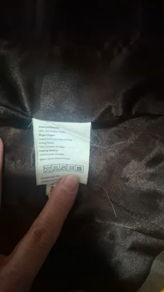 Chaquetón de cuero mujer marrón 50