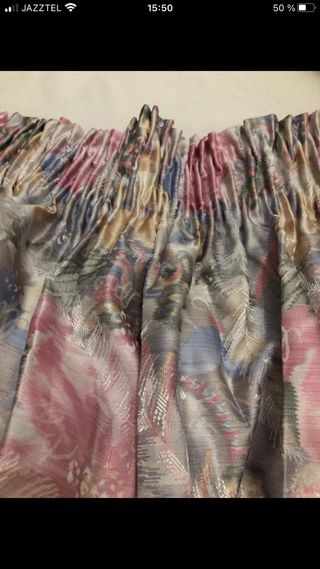 Cortinas vintage tela multicolor