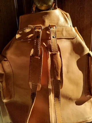 Mochila de cuero no hay marrón