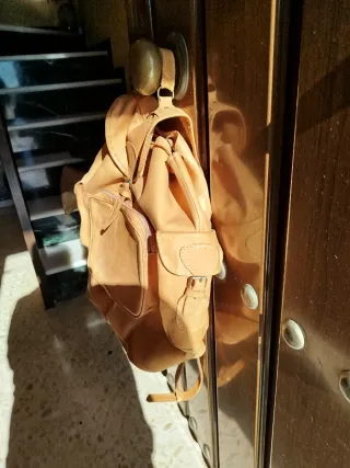 Mochila de cuero no hay marrón