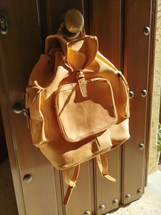 Mochila de cuero no hay marrón