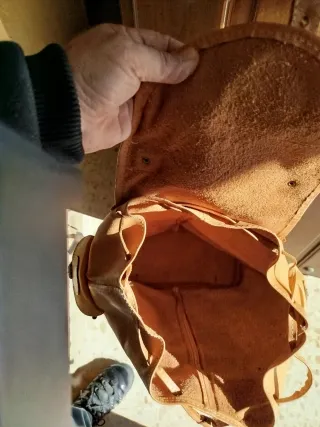 Mochila de cuero no hay marrón