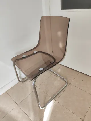 TOBIAS Sedia, marrone/cromato, si vendono 4 unità