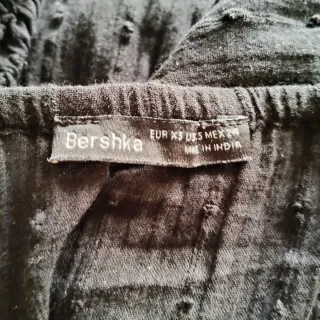 Top Bershka Negro Manga Larga XS