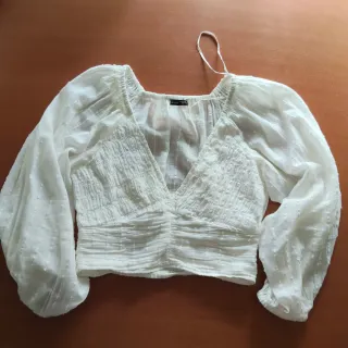 Blusa blanca manga larga