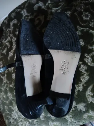 Scarpe donna scamosciate nere 37 tacco 4 cm