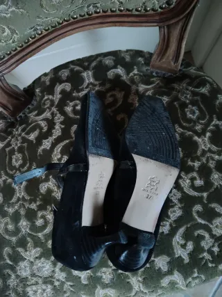 Scarpe donna scamosciate nere 37 tacco 4 cm