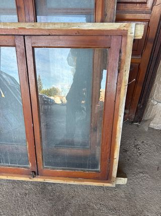 Ventana de madera cristalera doble