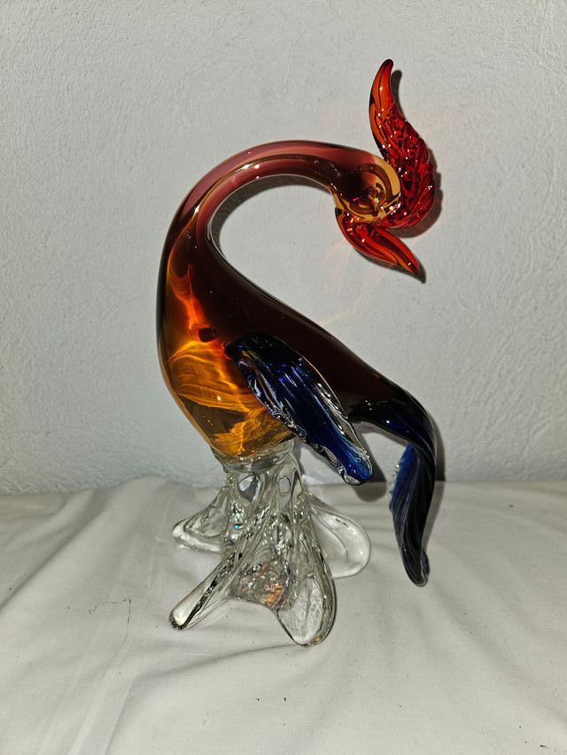 Scultura Gallo Murano Vetro