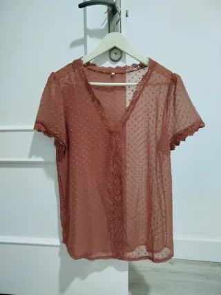 Blusa plumeti teja Shein talla M