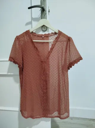 Blusa plumeti teja Shein talla M