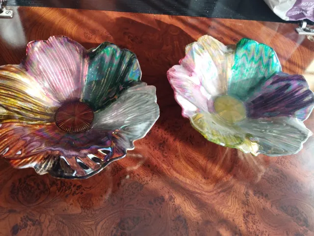 Platos decorativos florales hechos a mano