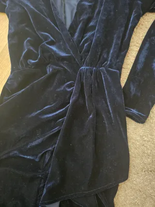 Vestido Zara azul terciopelo largo