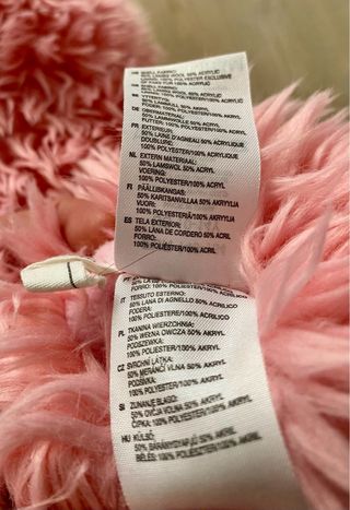 Manoplas Mitones H&M Rosas con Pelo