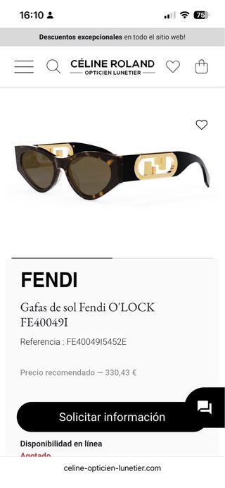 Gafas de sol Fendi marrones y doradas