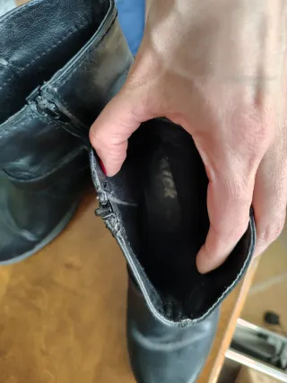 Stivali stivaletti neri in cuoio con fibbia - Tg 3