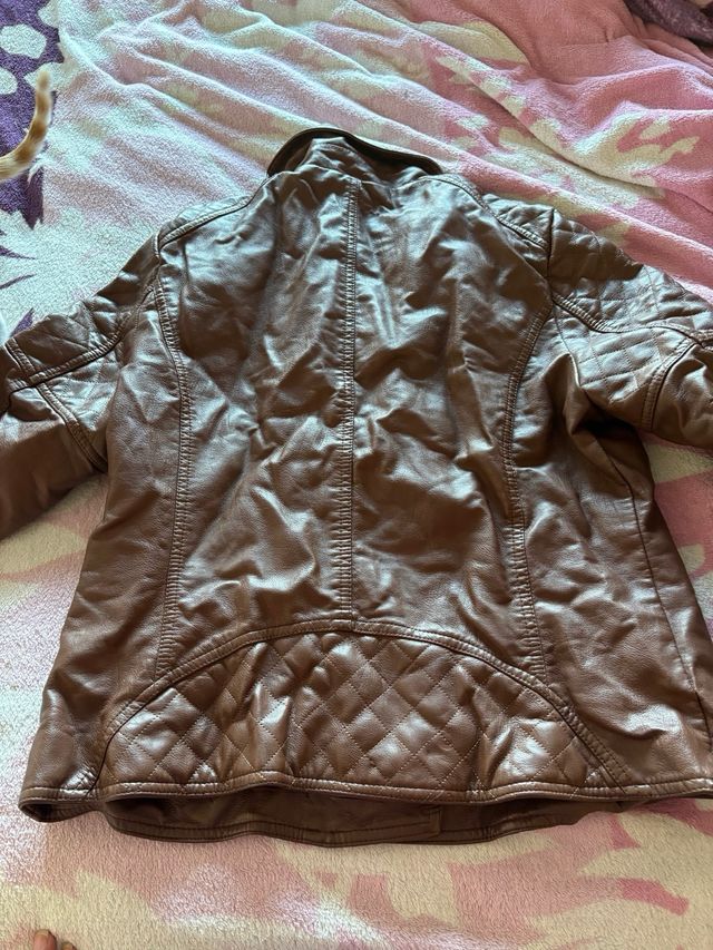 Chaqueta polipiel marrón Pilar Prieto