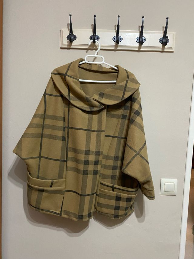 Poncho cuadros mujer Talla L