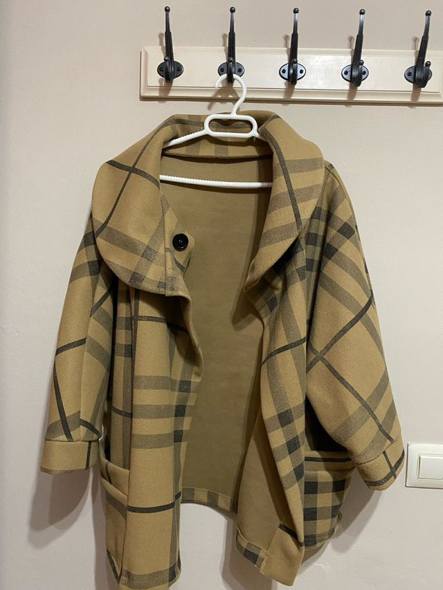 Poncho cuadros mujer Talla L