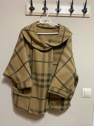 Poncho cuadros mujer Talla L