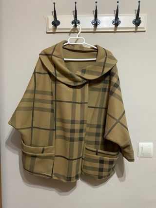 Poncho cuadros mujer Talla L