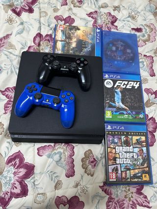 Consola PS4 con 2 mandos y 5 juegos