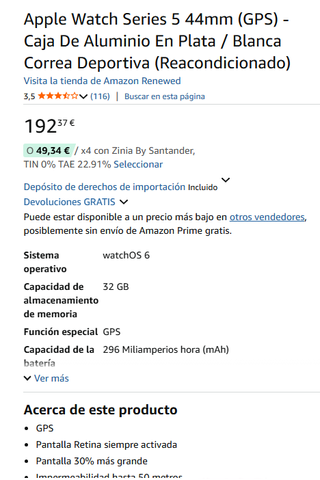 Apple Watch Series 5 44mm (GPS) - Cassa in alluminio