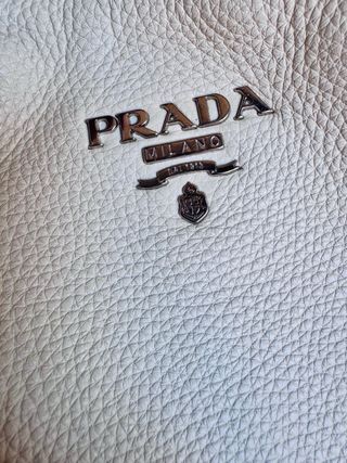 Bolso de piel Prada Beige/Blanco