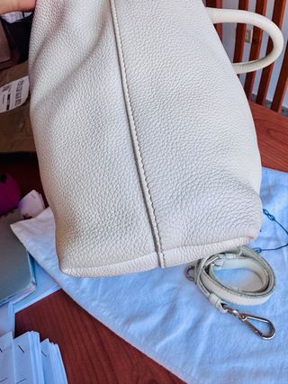 Bolso de piel Prada Beige/Blanco