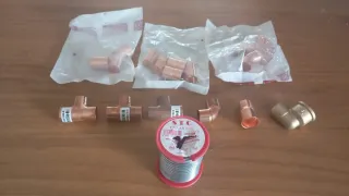 Lote piezas cobre 15mm y estaño soldar