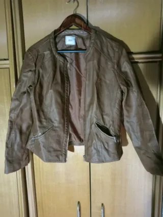 Chaqueta Piel Mujer Talla XXL Marrón