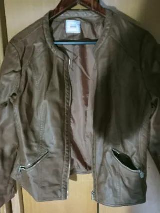 Chaqueta Piel Mujer Talla XXL Marrón