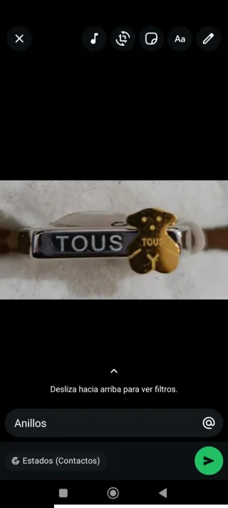 Anillo Tous Oso Dorado y Plateado Acero inoxidable