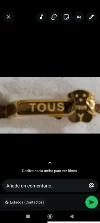 Anillo Tous Oso Dorado y Plateado Acero inoxidable